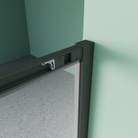 Душевой уголок с двумя раздвижными дверьми BEN_901_BL_C_1950x900x900 черный профиль/прозрачное стекло