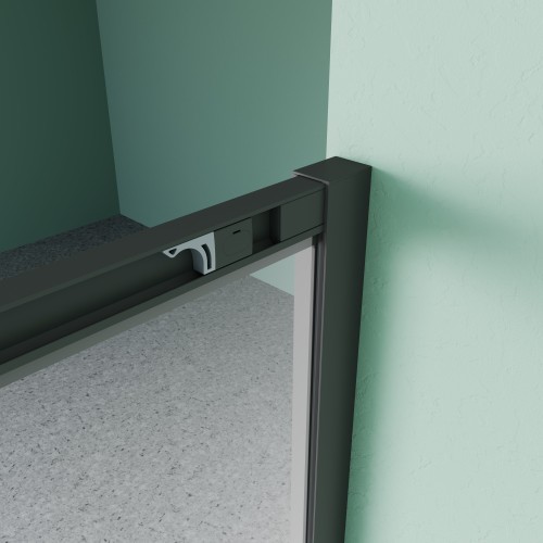 Душевой уголок с двумя раздвижными дверьми BEN_901_BL_C_1950x900x900 черный профиль/прозрачное стекло