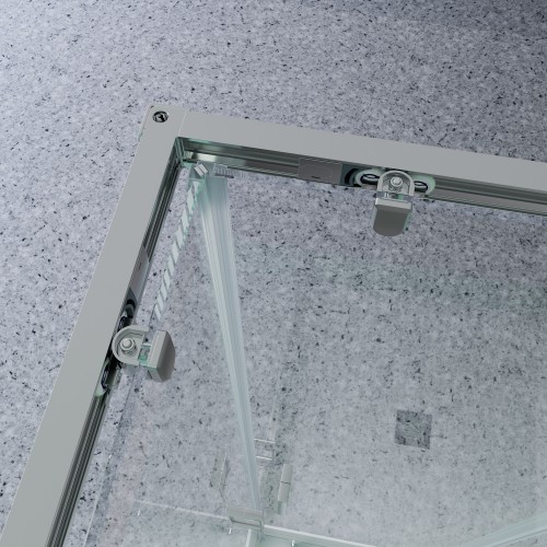 Душевой уголок с двумя раздвижными дверьми BEN_901_SL_C_1950x800x800 хромированый профиль/прозрачное стекло