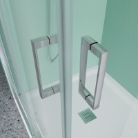 Душевой уголок с двумя раздвижными дверьми BEN_901_SL_C_1950x900x900 хромированый профиль/прозрачное стекло