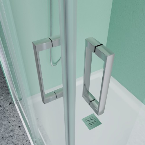 Душевой уголок с двумя раздвижными дверьми BEN_901_SL_C_1950x900x900 хромированый профиль/прозрачное стекло