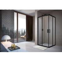Душевой уголок слайдер Terminus Соренто 05 900х900х2000 квадрат чёрный