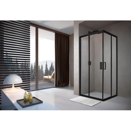 Душевой уголок слайдер Terminus Соренто 05 900х900х2000 квадрат чёрный