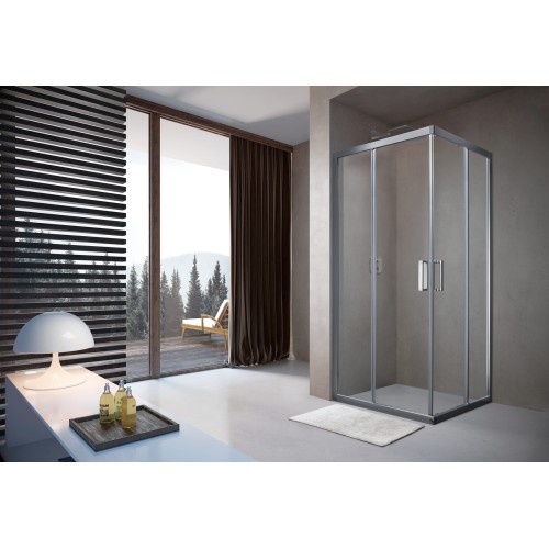 Душевой уголок слайдер Terminus Соренто 05 900х900х2000 квадрат хром