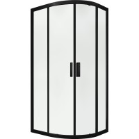 Душевой уголок слайдер Terminus Соренто 06 1000х1000х2000 четверть круга чёрный