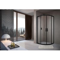 Душевой уголок слайдер Terminus Соренто 06 1000х1000х2000 четверть круга чёрный