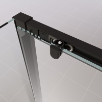 Душевой уголок с одной раздвижной дверью BEN_903_BL_C_1950x1200x800 черный профиль/прозрачное стекло