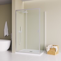 Душевой уголок с одной раздвижной дверью BEN_903_SL_C_1950x1200x900 хромированый профиль/прозрачное стекло