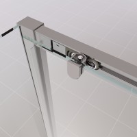 Душевой уголок с одной раздвижной дверью BEN_903_SL_C_1950x1200x900 хромированый профиль/прозрачное стекло