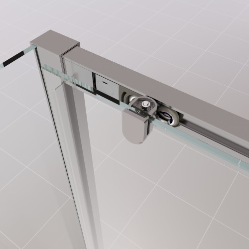 Душевой уголок с одной раздвижной дверью BEN_903_SL_C_1950x1200x800 хромированый профиль/прозрачное стекло