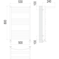 Полотенцесушитель Terminus «Енисей с/п» П10 500х800 Черный