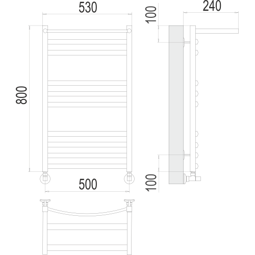 Полотенцесушитель Terminus «Енисей с/п» П10 500х800 Белый