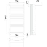 Полотенцесушитель Terminus «Енисей с/п» П13 500х1000 Белый