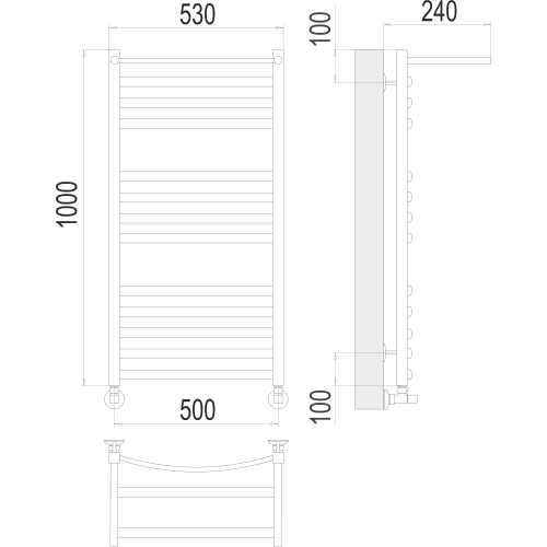 Полотенцесушитель Terminus «Енисей с/п» П13 500х1000 Белый