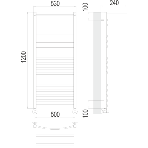 Полотенцесушитель Terminus «Енисей с/п» П15 500х1200 Белый