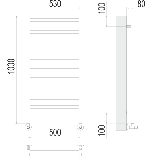 Полотенцесушитель Terminus «Грета» П13 500х1000 Хром