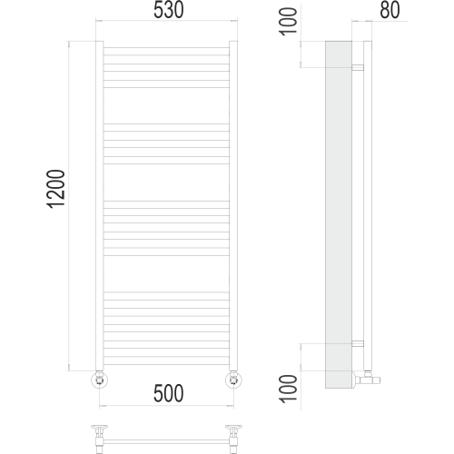 Полотенцесушитель Terminus «Грета» П15 500х1200 Белый