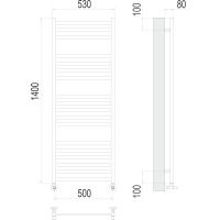 Полотенцесушитель Terminus «Грета» П18 500х1400 Черный