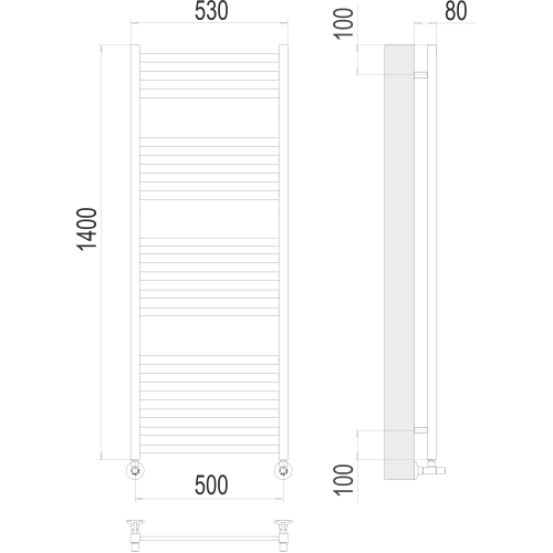 Полотенцесушитель Terminus «Грета» П18 500х1400 Хром