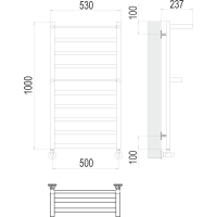 Полотенцесушитель Terminus «Хендрикс» П10 500х1000 Хром