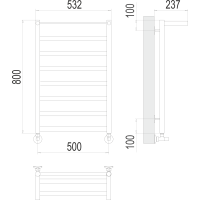 Полотенцесушитель Terminus «Хендрикс» П8 500х800 Хром