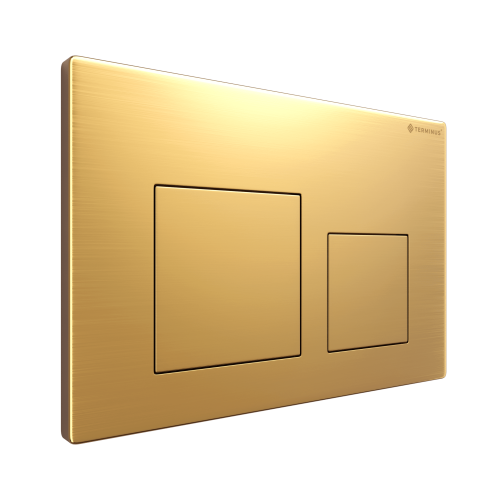 Клавиша смыва для инсталляции Terminus Classic кнопка квадрат цвет Матовое Золото PVD