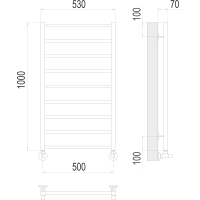 Полотенцесушитель Terminus «Контур» П9 500х1000 Хром