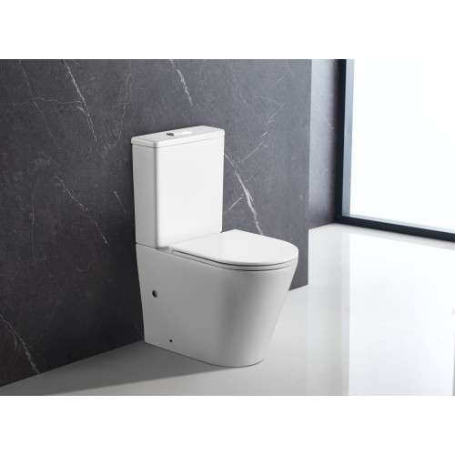 Напольный унитаз-компакт безободковый Terminus Аврора 625х390 белый