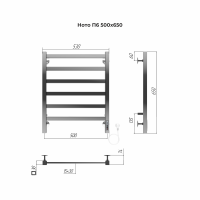 Полотенцесушитель Terminus «Ватикан» П6 500х650 электро Хром