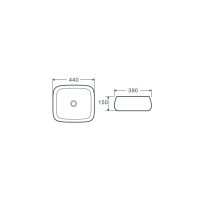 Раковина накладная Terminus Сицилия 440х390х150