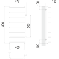 Полотенцесушитель Terminus «Стандарт» П8 400х800 бп 500 Хром