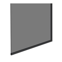 Шторка для ванны стационарная тонированое стекло/профиль черный1400х700