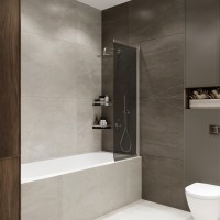 Шторка на ванну Slide Open 1500х900 тонированое стекло/профиль хром (раздвижная) 1500х900