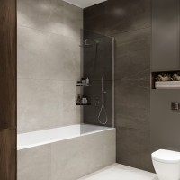 Шторка на ванну Wide Open 1500х700 тонированое стелко/профиль хром (распашная на монопетле) 1500х700