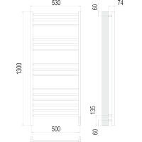 Полотенцесушитель Terminus «Сицилия» П15 500x1300 электро (sensor quick touch) Хром