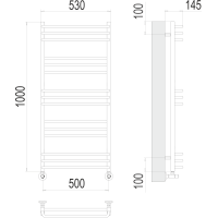 Полотенцесушитель Terminus «Соренто» П15 500х1000 Черный