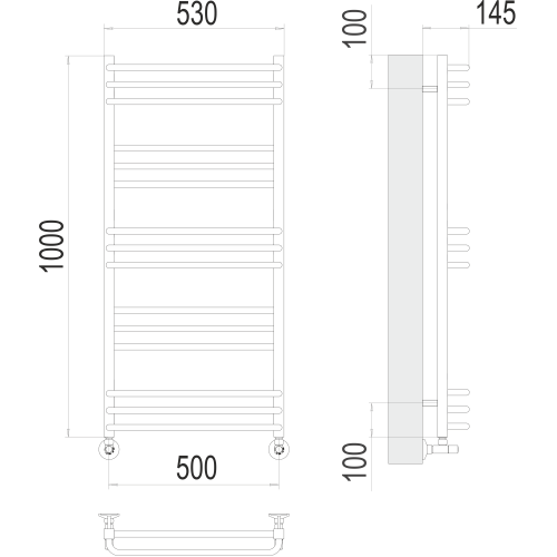 Полотенцесушитель Terminus «Соренто» П15 500х1000 Хром