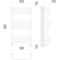 Полотенцесушитель Terminus «Стандарт» П16 500х800 Хром