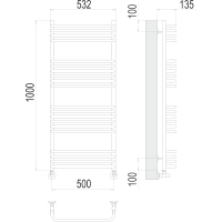 Полотенцесушитель Terminus «Стандарт» П20 500х1000 Хром