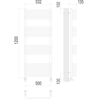 Полотенцесушитель Terminus «Стандарт» П22 500х1200 Хром