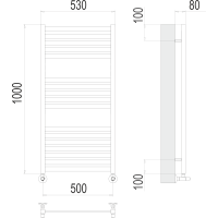 Полотенцесушитель Terminus «Тоскана» П17 500х1000 Медь Матовая PVD