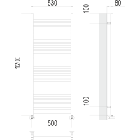 Полотенцесушитель Terminus «Тоскана» П19 500х1200 Сатин