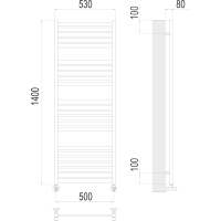 Полотенцесушитель Terminus «Тоскана» П23 500х1400 Медь Матовая PVD