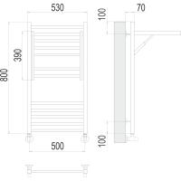 Полотенцесушитель Terminus «Валенсия» П12 500х800 Хром