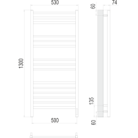 Полотенцесушитель Terminus «Ватикан» П15 500x1300 электро (sensor quick touch) Хром
