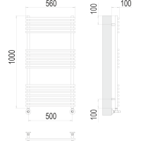 Полотенцесушитель Terminus «Ватра» П18 500х1000 Черный