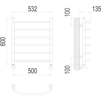Полотенцесушитель Terminus «Виктория» П6 500х600 Хром