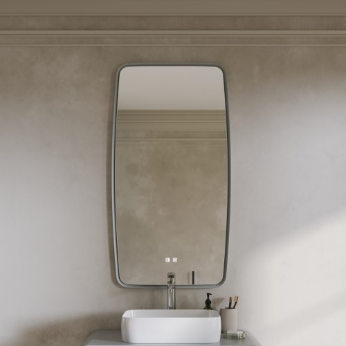 Z_AUR_1170x620 Зеркало Aura в стиле МидСечури 1170х620 RAL 7035 (серый)