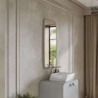 Зеркало Aura в стиле МидСечури 980х520 RAL 7035 (серый)