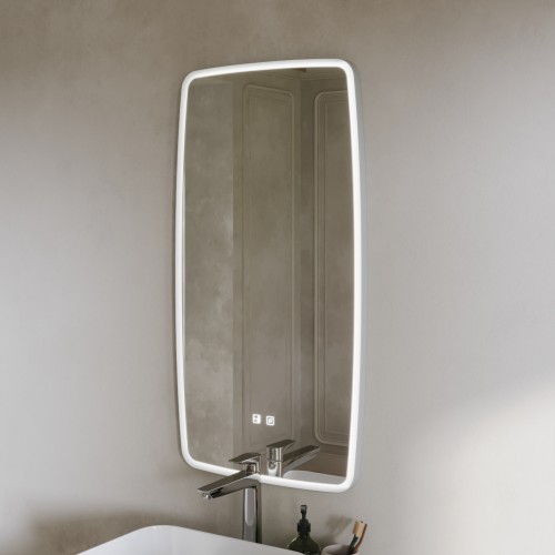 Зеркало Aura в стиле МидСечури 980х520 RAL 7035 (серый)